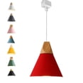 thumbnail image 1 of FSLiving H-Style Track Mount Pendant Fixture Scandinavian Style Pendant Lights for Kitchen Hanging Lamp Modern Wood and Aluminium Light Customizable,Red - 1 Light, 1 of 7
