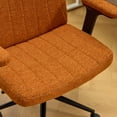 thumbnail image 5 of Ktaxon Office Chair, Flip-Top Armrest Desk Chair on Metal Star Base, Starry Chenille Vanity Chair with Adjustable Height & Swivel Wheels Orange, 5 of 7