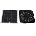 thumbnail image 1 of Solar Panel Powered Fan, 100W Waterproof Round High Speed Effective Cooling Solar Panel Fan Kit  For Dog Kennel, 1 of 8