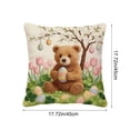 thumbnail image 3 of AURIGATE Easter Embroidered Animal Pattern Pillowcase, 17.72in Decorative Throw Pillow Cover, Festive Spring Easter Home Sofa Couch Decor, 3 of 6