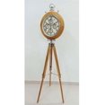 thumbnail image 2 of THOR INSTRUMENTS Design Round Clock Natural Wooden Clock Vintage Style Wooden Stand Maritime Clock Natural Wooden Tripod Stand, 2 of 4