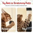 thumbnail image 3 of Furcato 92.1"-101.6" Adjustable Height Cat Tree, Floor to Ceiling Cat Tower, 7 Tiers Cat Climbing Tree with Hammock, Smoky Grey, 3 of 9