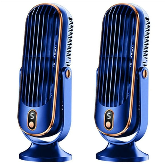 2X Ventilador de Torre Sin Aspas Abatible de 720°, Ventilador Silencioso Oscilante con 5 Modos, Eficiencia Energética para Dormitorio Oficina Azul