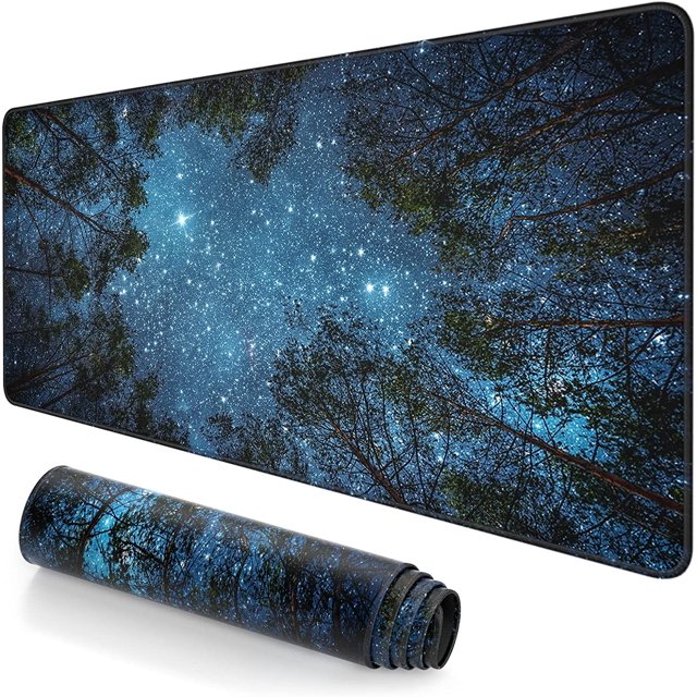 Extended Large Mouse Pad, XXL Gaming Desk Pad 31.5 x 15.7 Inch, Big Computer Keyboard Mousepad, Waterproof Mouse Mat with Stitched Edges and Non-Slip Base for Office Gaming, Galaxy Tree