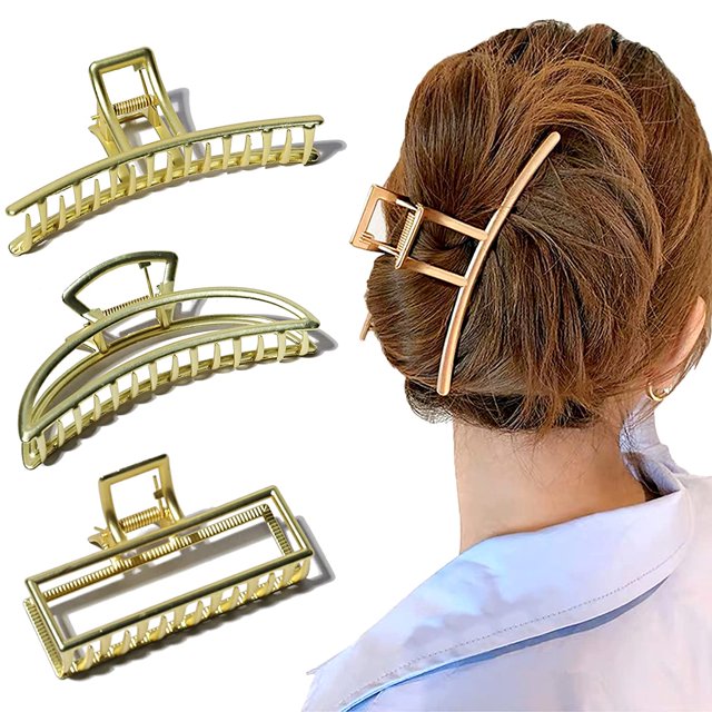 Pinzas para el cabello grandes, pinzas para el cabello de mariposa para mujeres, pinzas para el cabello de acetato de 4,5 pulgadas, pinzas para el cabello grandes de metal para niñas, accesorios para