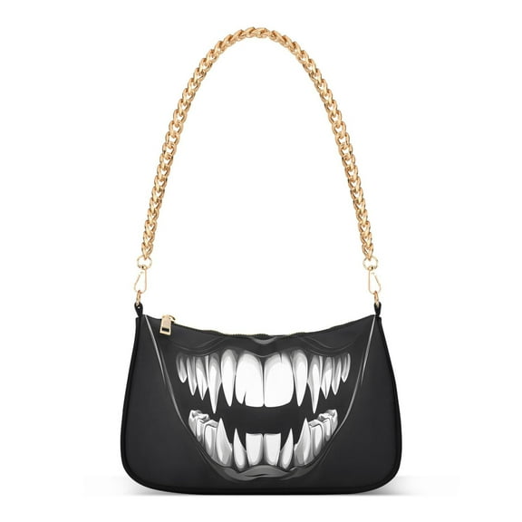 Ryvnso Mouth Womens Chain Shoulder Bag Tote Handbags Clutch Hobo Purse with Zipper for Travel