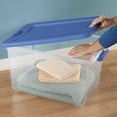 thumbnail image 6 of Sterilite 64 Quart Clear Plastic Latching Storage Container, Blue (6 Pack), 6 of 6