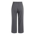 thumbnail image 4 of GEWSEY Women's Summer High Waisted Baggy Pants Casual Below Ankle Length Trouser Slacks with Pockets (Grey, 3XL), 4 of 5