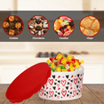 thumbnail image 2 of Valentines Plastic Cookie Container with Scallop Lids Round Food Tubs for Cookies Candies Gift Canister Goody Treat Party Favor Boxes Home Kitchen Valentines Day Holiday Cookie Container 1 Count, 2 of 3