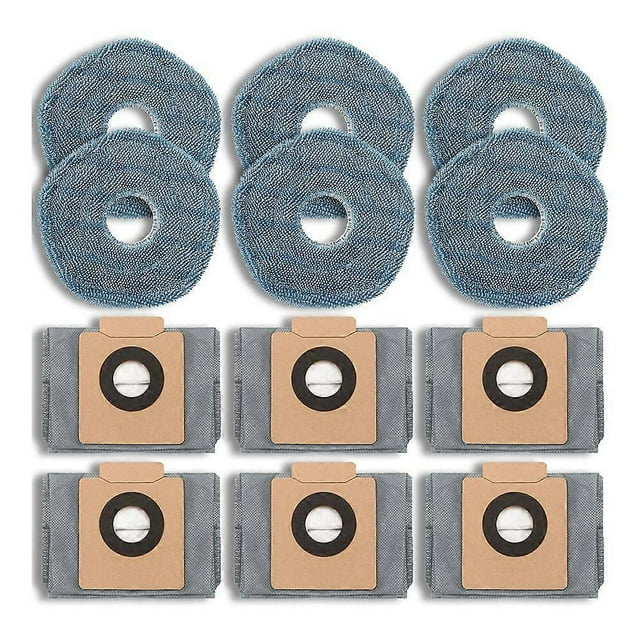 12-Pack Replacement Dust Bags & Mop Pads for Eufy X10 Pro Omni
