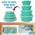 thumbnail image 2 of Amazing Containers 4 PC Collapsible Container Set, Round Silicone Food Storage Containers BPA Free, Freezer Safe, 2 of 9