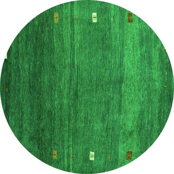 Ahgly Company Indoor Round Abstract Green Contemporary Area Rugs, 6' Round