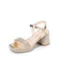 thumbnail image 1 of Sandalias para Niñas DREAM PAIRS Talla 5 Tacones Anchos Dorados, 1 of 6