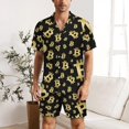 thumbnail image 2 of PRIYAL Golden Bitcoin Mens Short Sleeve Pajama Set Satin Silk Sleepwear 2 Piece Pjs Loungewear, 2 of 6