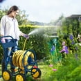 thumbnail image 2 of Topbuy 4-Wheel Garden Water Hose Reel Cart, Heavy Duty Wheel Water Planting Cart with Non-slip Crank Handle, Outdoor Slide Hose Guide System, 2 of 10
