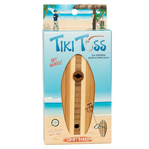 Tiki Toss Shortboard Hook and Ring Toss Game Short Board Edition Indoor Outdoor 