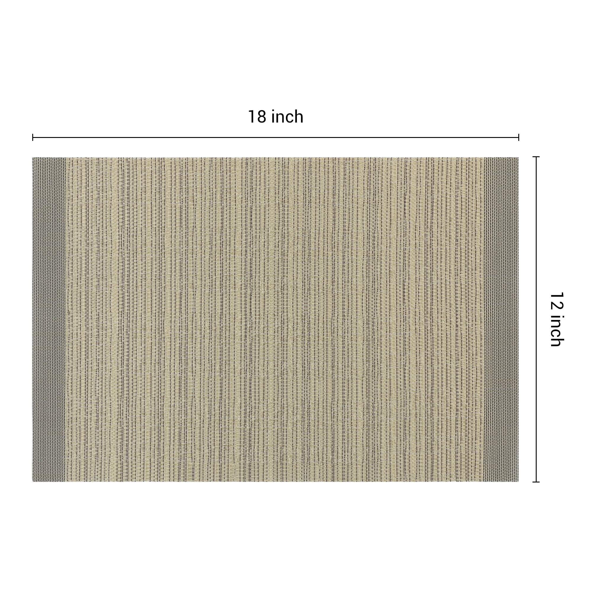 Unique Bargains Set of 8 Washable Placemats for Kitchen Dining Table Decor Gold