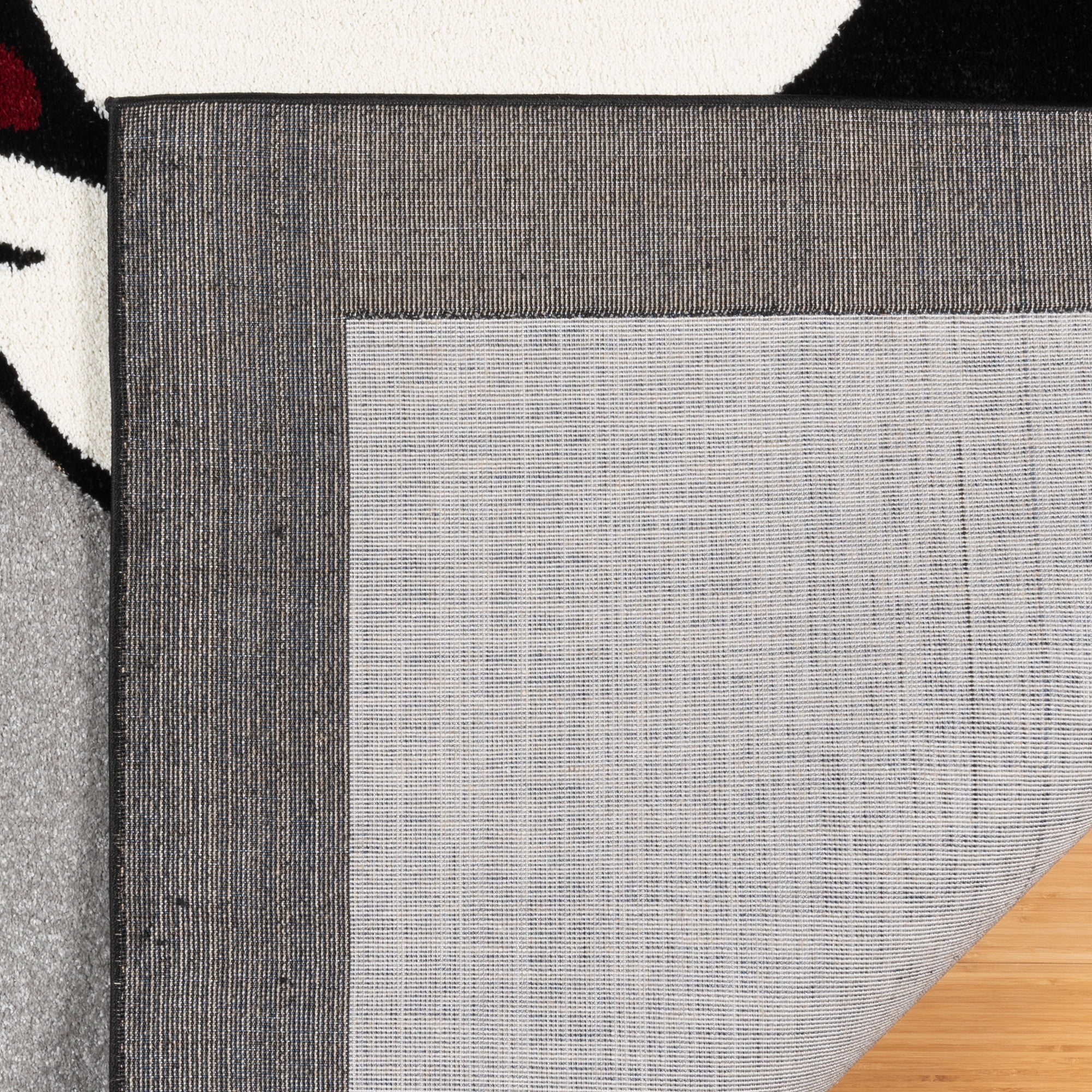 Disney Bravo Classic Pose Mickey Mouse Modern Geometric Gray Indoor Area Rug, 8x10