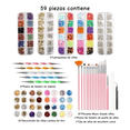thumbnail image 2 of Kit De Decoración De Uñas De Cristal Rhinestone 59 Piezas Malubero Malu1026, 2 of 5