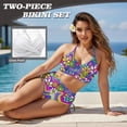 thumbnail image 3 of XYZCANDO 80s Hippie Flowers Couple Matching Beach Set Men's Board Shorts & High Waisted Tummy Control Women's Bikini Set Hawaiian Style Vacation Swimwear His and Hers Beach Outfit, 3 of 6