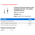 thumbnail image 2 of Automatic Transmission Selector Cable - Compatible with 1986 - 1991 Cadillac Commercial Chassis 1987 1988 1989 1990, 2 of 2
