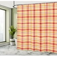 thumbnail image 4 of Ambesonne Orange Plaid Shower Curtain, Warm Tangerine Colors, 69"Wx84"L, Earth Yellow Ruby Salmon, 4 of 4