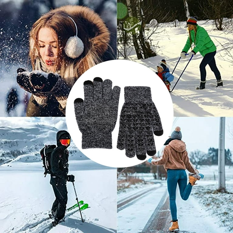 Men's Genuine Leather Non-Slip Grip Winter Gloves with Soft