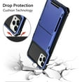 thumbnail image 5 of Compatible with iPhone 12 Pro Max Case 5G Wallet 4-Card Slot Credit Card Holder Flip Hidden Pocket Dual Layer Hybrid TPU Bumper Armor Protective Hard Shell Back Cover Navy, 5 of 12