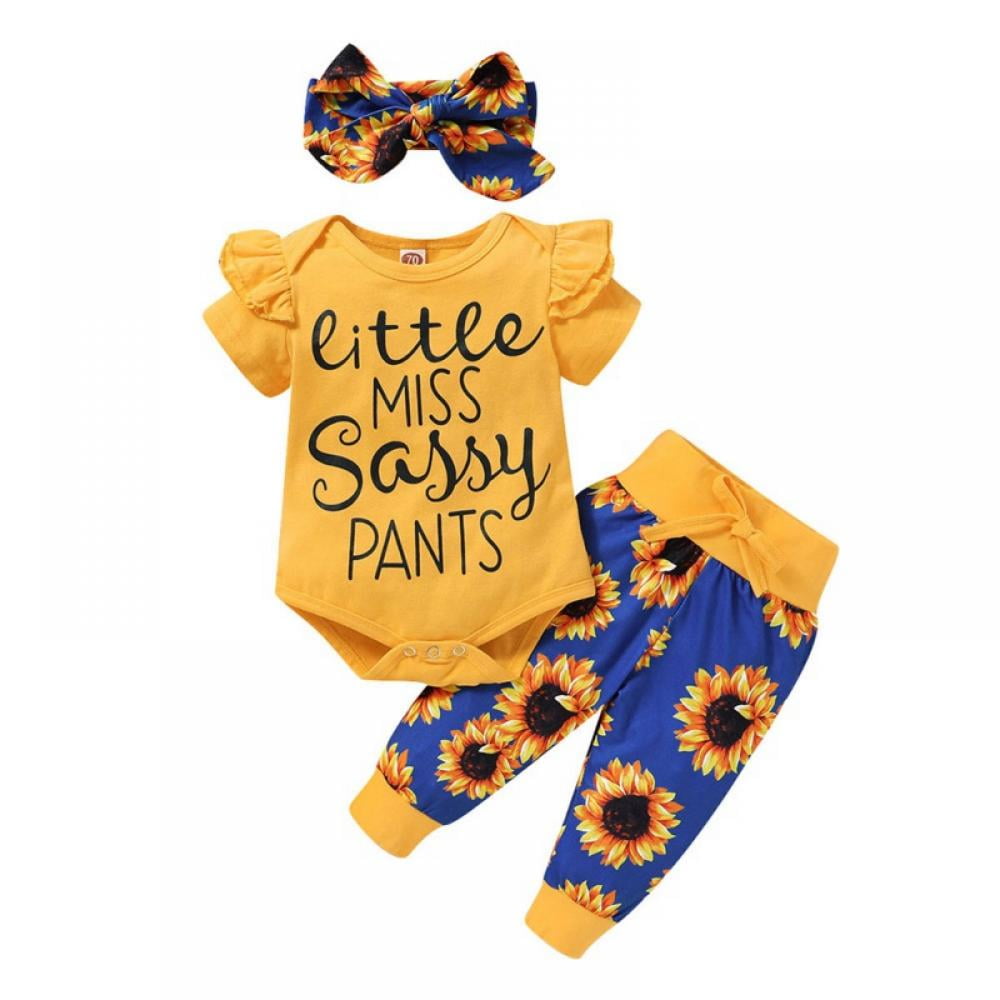 Infant Baby Sleeveless Floral Print Romper Tops Vest Pants Headband Clothes L 