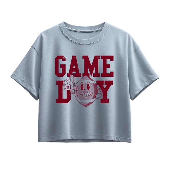 Instant Message - Game Day Football Short Sleeve Boxy Graphic T-Shirt