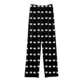 thumbnail image 4 of hengsof Children's Casual Loungewear with Heart Print Long Johns Elastic Waistband Pockets Wide Leg Pants, 4 of 6