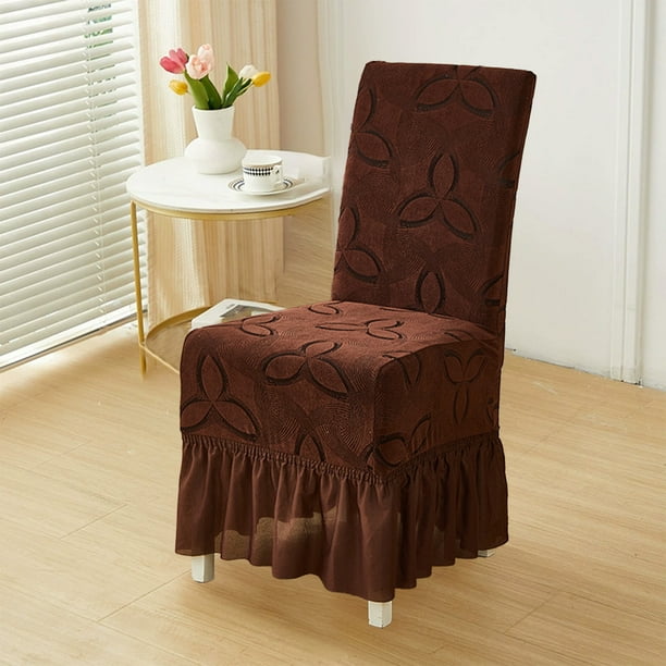 Fundas para sillas del hotel Jacquard - Fundas elásticas tipo falda tipo comedor, poliéster engrosado, cobertura general para decoración del hogar, gris/rojo/café/beige/verde