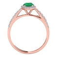 thumbnail image 3 of AoneJewelry 0.65 Cttw (I-J, I1-I2) Oval Shape Emerald and Natural Diamond Ring made in 10K Rose, White, Yellow Gold (size 5-9) Sold, 3 of 5