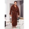 thumbnail image 3 of GFDYREE Men's Warm Fleece Robe with Hood, Plaid Big and Tall Bathrobe, 3 of 7