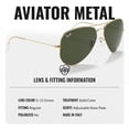 thumbnail image 4 of Ray-Ban RB3026 AVIATOR LARGE METAL II Pilot Shaped Non-Polarized Sunglasses for Men & Women - Includes Official RAYBAN Eyewear Kit - Ideal Formal & Casual Wear Sunglasses - G-15 Green Lens, 4 of 7