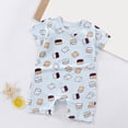 thumbnail image 2 of TOWED22 Newborn Short Sleeve Romper Print Jumpsuit Cotton Infant Clothes Baby Girl Boy One-Piece Outfit 0-12 Months Light Blue,12-18 M, 2 of 4