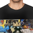 thumbnail image 2 of Jean Michel Basquiat Men's T Shirt Cotton Tee Basic Short Sleeve Crewneck Shirt Tops Black, 2 of 5