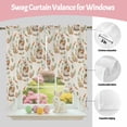 thumbnail image 3 of Swag Curtains Valances for Windows, Rustic Floral Pattern Easter Short Kitchen Window Curtains Over Sink, Spring Rabbits Eggs Carrots Cafe Curtains Panel Set Of 2,Rod Pocket, 63 Inches Length, 3 of 9
