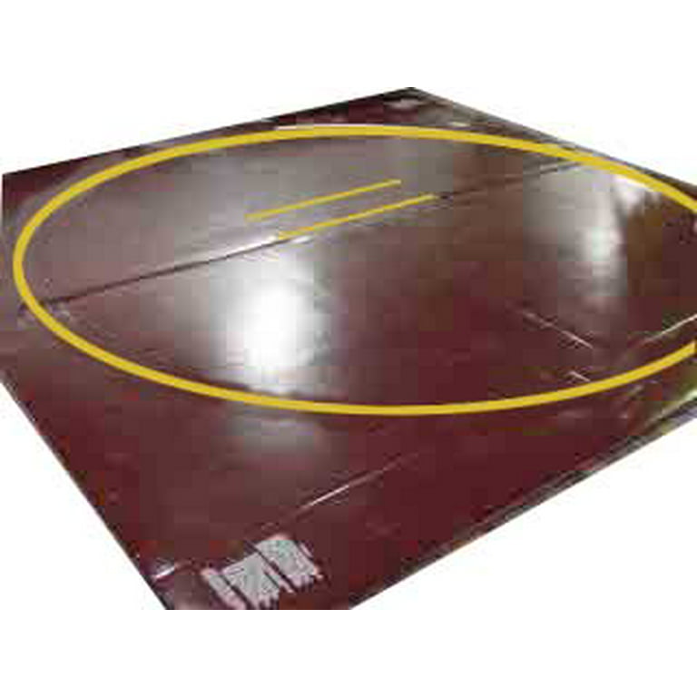 Wrestling Mat - Remnant, 12'x12' (Two 6'x12' Pieces), Mat:Bright Blue,  Markings:White, 1.25 - Two Pieces 