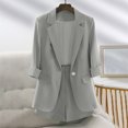 thumbnail image 1 of ICHUANYI Clearance Women's Summer Fashion Decompression Coat Color Temperament Cardigan Long Sleeve Two Piece Set(Gray, S) ICHUANYI WER2023081002775, 1 of 9