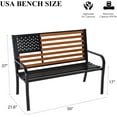 50" Outdoor Garden Bench, Cast Iron Metal Frame Patio and Porch