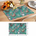thumbnail image 6 of Horses Placemats Set of 12, Watercolor Black Brown White Horse White Pink Floral Green Non-Slip Place Mats Washable Table Mats for Kitchen Dining Table Decorations Indoor/Outdoor, 6 of 9