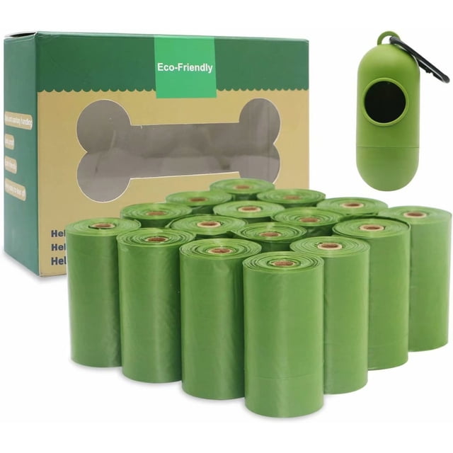 Sacs à Déchets Compostables pour Chiens / 100 % Sans Plastique, Non Parfumés, à Base de Légumes et Écologiques, Épaisseur Premium, Étanches, Faciles à Détacher et à Ouvrir / Taille Standard / Non Parfumés, Additif Épi, 240 Unités
