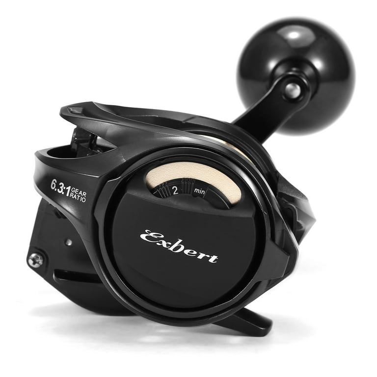 Durable Carbon Fiber Baitcasting Reel 9+1BB Fishing Reel, High Speed 6.31  Gear Ratio, Magnetic Brake System, Right Hand 