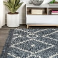 thumbnail image 4 of JONATHAN Y MERCER SHAG Mercer Shag Plush Tassel Moroccan Diamond Denim Blue/Cream 3 ft. x 5 ft. Area Rug (MCR105A-3), 4 of 9