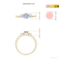 thumbnail image 6 of ANGARA Natural Classic Tanzanite and Diamond Three Stone Engagement Ring in 14K Yellow Gold for Women (Size-5mm) | December Birthstone, Anniversary, Jewelry Gift for Women | Natural Tanzanite Ring, 6 of 10