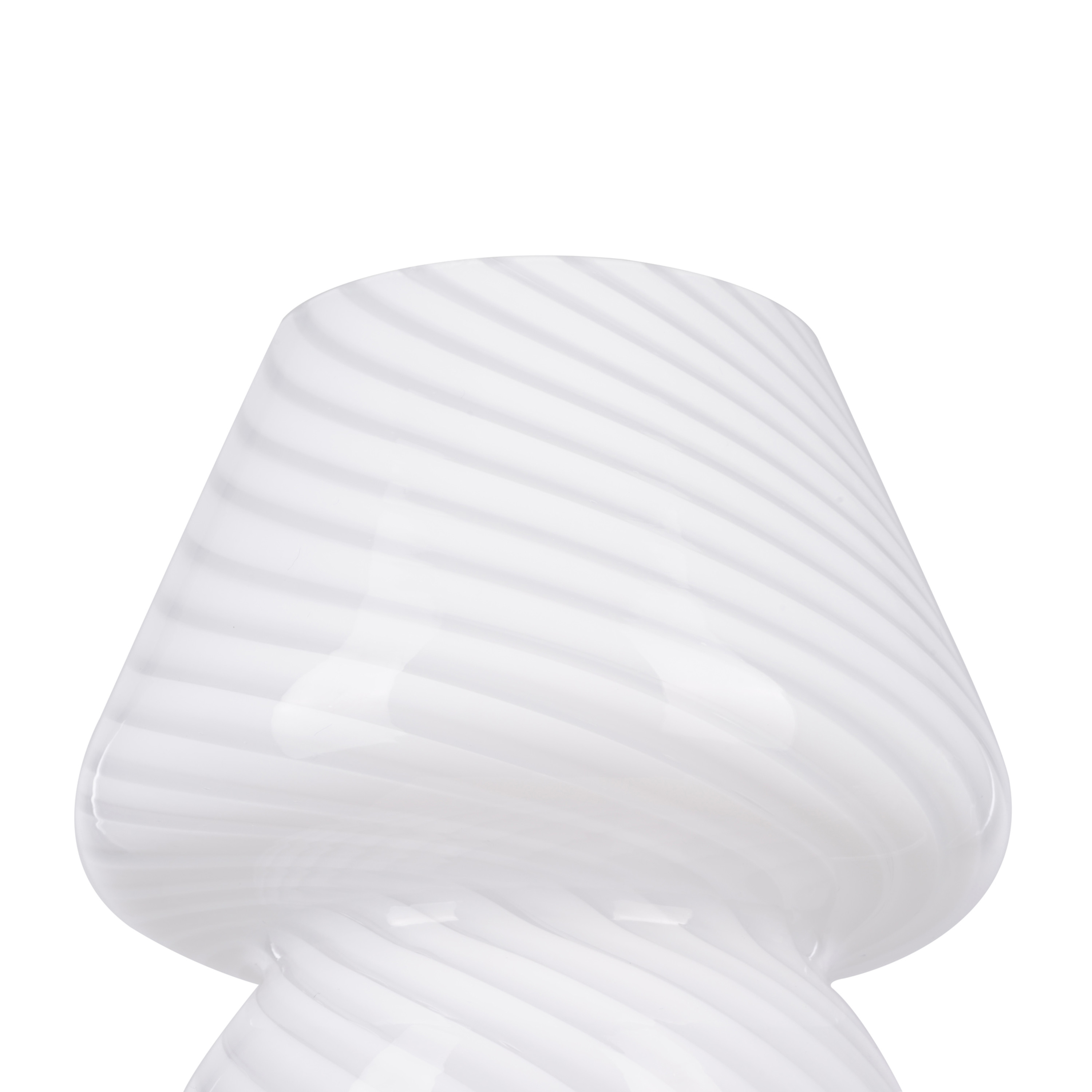 8" Glass Mushroom Lamp, White Stripe, Glossy Finish - image 6 of 12