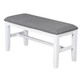 thumbnail image 5 of 6 Piece Solid Wood Dining Room Set with Upholstered Bench and 4 Dining Chairs, Rustic Farmhouse Kitchen Table Set with Bench and 4 Chairs, 36” x 60” (Gray+White), 5 of 8