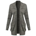 thumbnail image 1 of FashionOutfit Women's Casual Solid Open Front Raglan Long Sleeve Cardigan with Pockets, 1 of 4