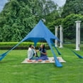 thumbnail image 3 of Topbuy 20 x 20 FT Beach Tent Beach Canopy w/ UPF50+ Sun Protection Carrying Bag & Sand Shovel Aluminum Pole & 6 Ground Stakes Blue, 3 of 9